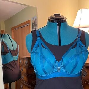 CITY CHIC 42C BALCONETTE BRA, like new, blue/green, strappy, lined, adjustable